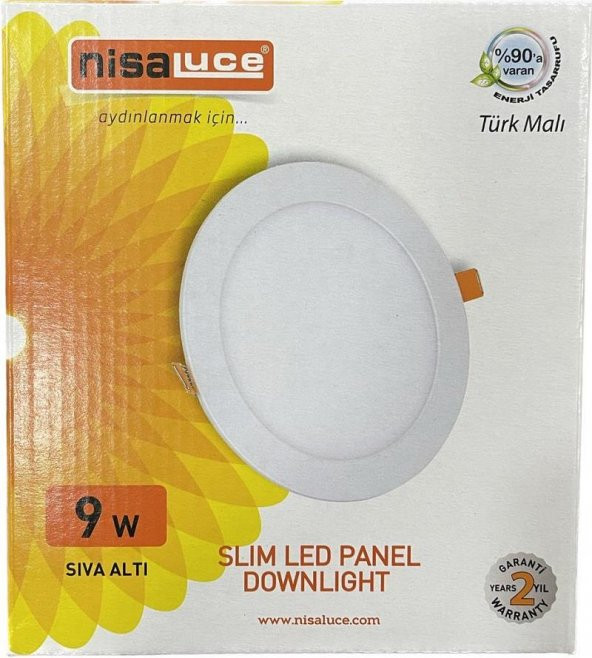 NisaLuce 9W Sıva Altı Led Panel 6500K - 3