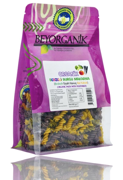 Organik Sebzeli Burgu Makarna 480gr