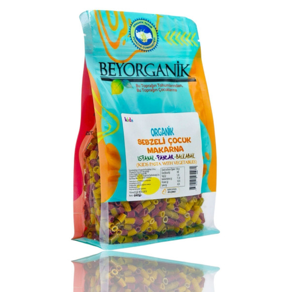 BEYORGANİK Organik Sebzeli Çocuk Makarna 240gr