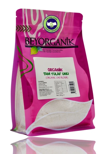 BEYORGANİK ORGANİK Tam Yulaf Unu 350gr (PESTİSİT ve AFLATOKSİN ANALİZLİ) ürün görseli 1