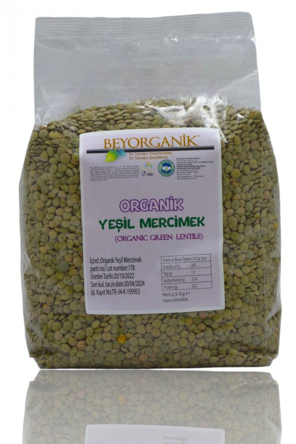 Organik Yeşil Mercimek 2,5kg - 4