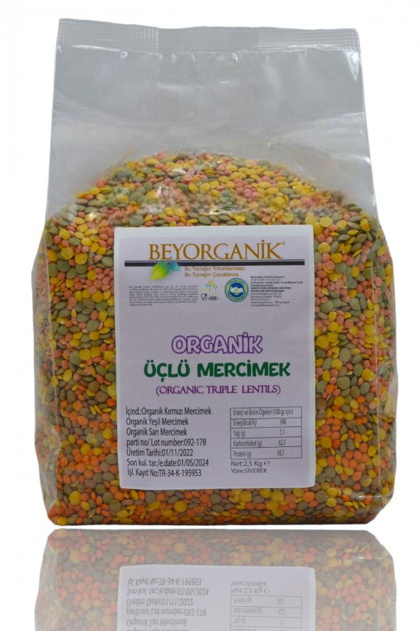 Organik Çorbalık Tahıl Karışımı Üçlü  2,5kg - 2