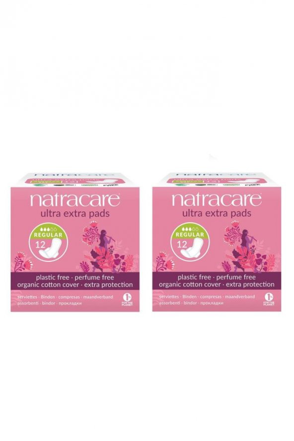 Natracare Ultra Ekstra Kanatlı Ped Regular (12li) - 2li Set - 24 Adet Ultra Ekstra Regular Ped