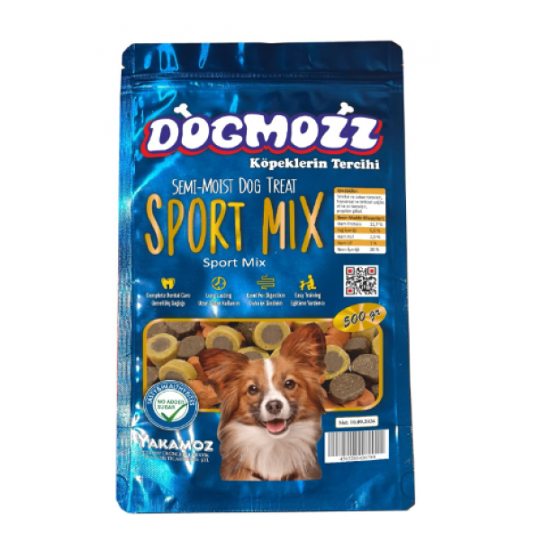 DogMozz Semi-moist Yarı Yumuşak Köpek Ödül Maması Sport Mıx 500 Gr