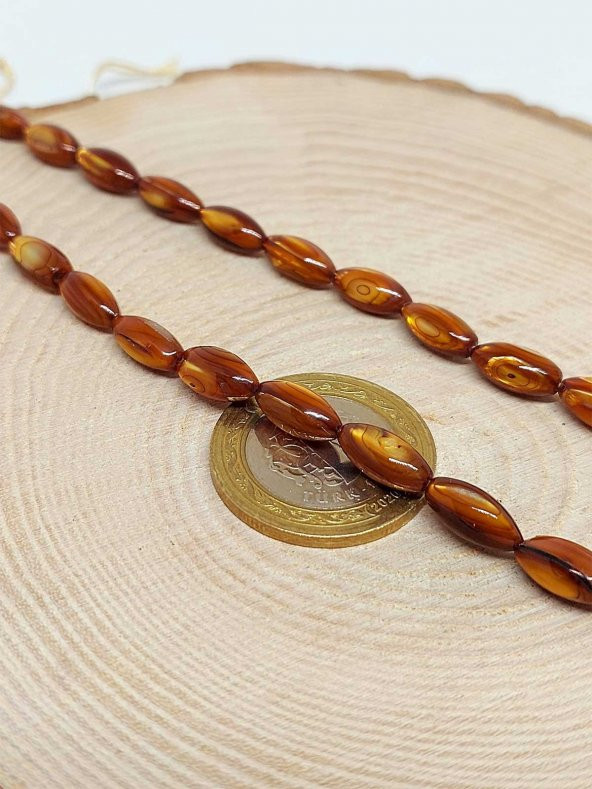 Sedef Karamel 5,511,5mm Kolye (Sabit Klipsli) (42220) - Resim 3