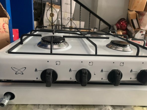 Set Üstü Lpg 4 Lu 4 Gözlü Emaye Beyaz Ocak tüplü - 2