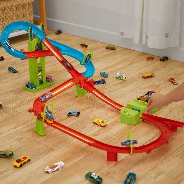 HPC07 Hot Wheels Neon Yarışlar Çoklu Yarış Heyecanı Pist Seti - Resim 6