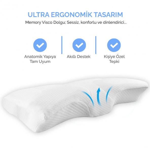 PAPILLOW Medical Promed V Plus Cervical Boyun Destek Yastığı 60*34*11/7 Boyun Fıtığı ve Düzleşmesi - 4