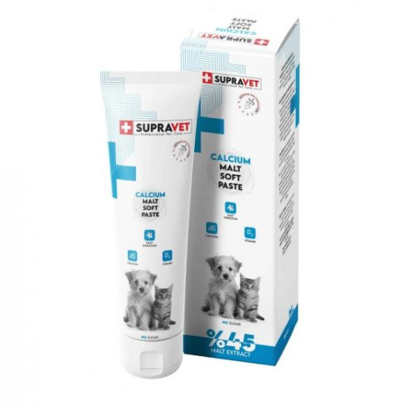 Supravet Calcium Kedi Ve Köpekler İçin Kalsiyum Malt Paste 100 Gr