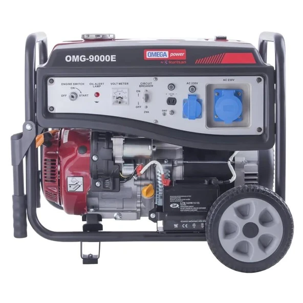 Omega Omg9000-e Marşlı Monofaze Benzinli Jeneratör 9 Kva