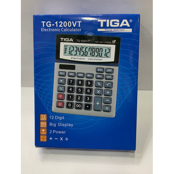 Tiga TG-1200VT 12 Hane Masaüstü Hesap Makinesi-H30 - 1