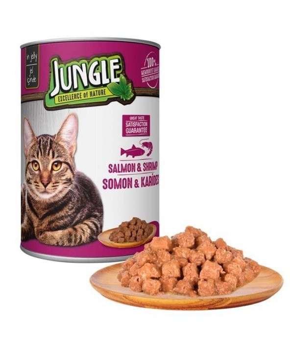 Jungle Kedi Konservesi Somonlu Karidesli 415 GR Yaş Mama