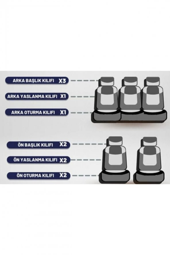 Volkswagen Golf (1,2,3,4,5) Logolu Oto Koltuk Kılıfı Golf Koltuk Kılıfı Golf Kılıf - Resim 2