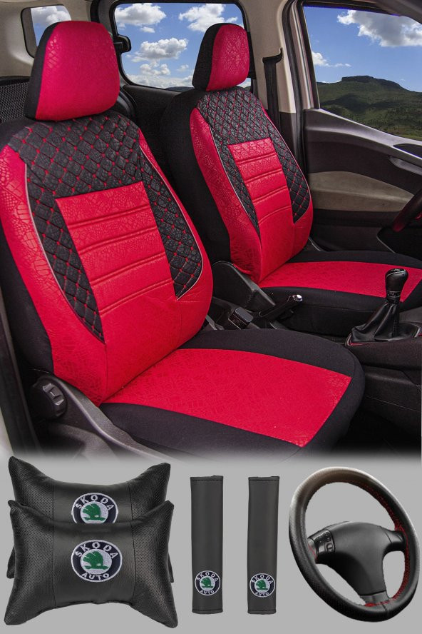 Skoda Forman, Felicia, Favorit, Octavia, Rapid, Fabia Uyumlu Gofrajlı Oto Koltuk Kılıfı - 2