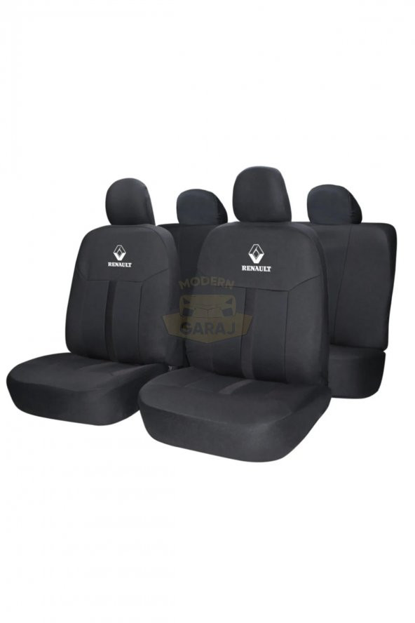 Modern Garaj Renault Logolu Siyah Oto Koltuk Kılıfı ( Megane, Clio, fluence, r9, r12, r21) - 2