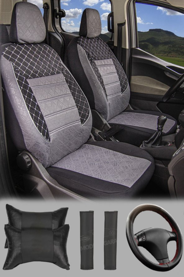 Geely Emgrand Gofrajlı Oto Koltuk Logolu Kılıfı Seti - Resim 2