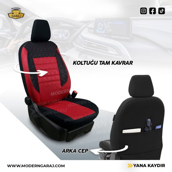 GOFRAJLI OTO KOLTUK KILIFI  BOYUN YASTIĞI KEMER KONFORU DİREKSİYON KILIFI AVANTAJLI SET - Resim 3