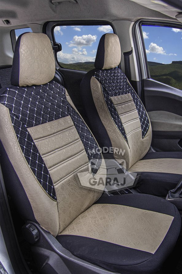 Modern Garaj Skoda Rapid, Octavia, Favorit, Fabia, Felicia Uyumlu Gofrajlı Oto Koltuk  Kılıfı Seti