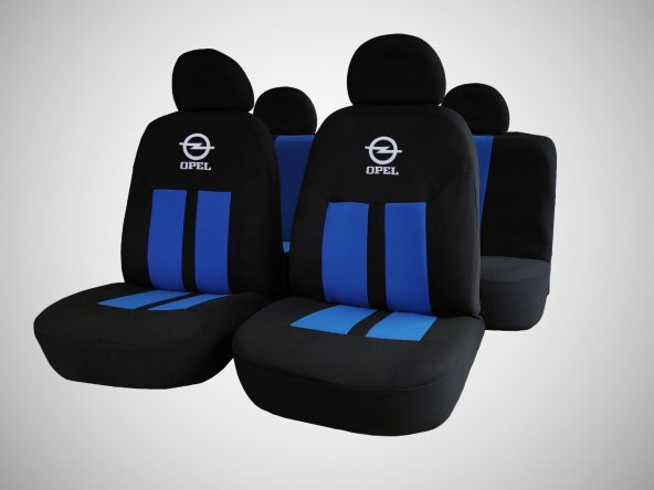 Modern Garaj Opel Astra, Corsa, Vectra Uyumlu Logolu Oto Koltuk Kılıf Seti EkoSportMavi ürün görseli 1