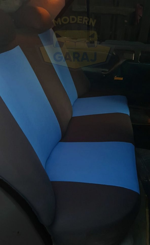 Modern Garaj Opel Astra, Corsa, Vectra Uyumlu Logolu Oto Koltuk Kılıf Seti EkoSportMavi - Resim 2