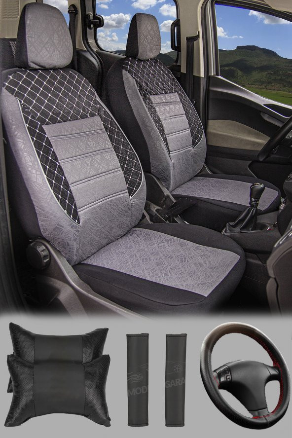 Modern Garaj Chevrolet Aveo, Kalos Lacetti, Cruze Uyumlu Gofrajlı Koltuk Kılıfı Seti ürün görseli 1