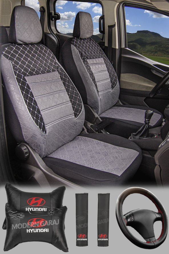 ModernGaraj Hyundaı Getz, Accent Era, Admire, Milenyum Uyumlu Gofrajlı Oto Koltuk Kılıfı GofSet ürün görseli 1
