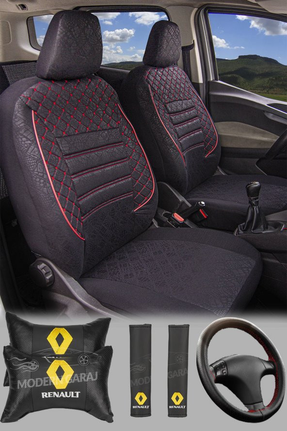 Modern Garaj Renault R9 BROADWAY R12 TOROS, R11 FLASH, R19 EUROPA Gofrajlı Oto Koltuk  Kılıfı Seti ürün görseli 1