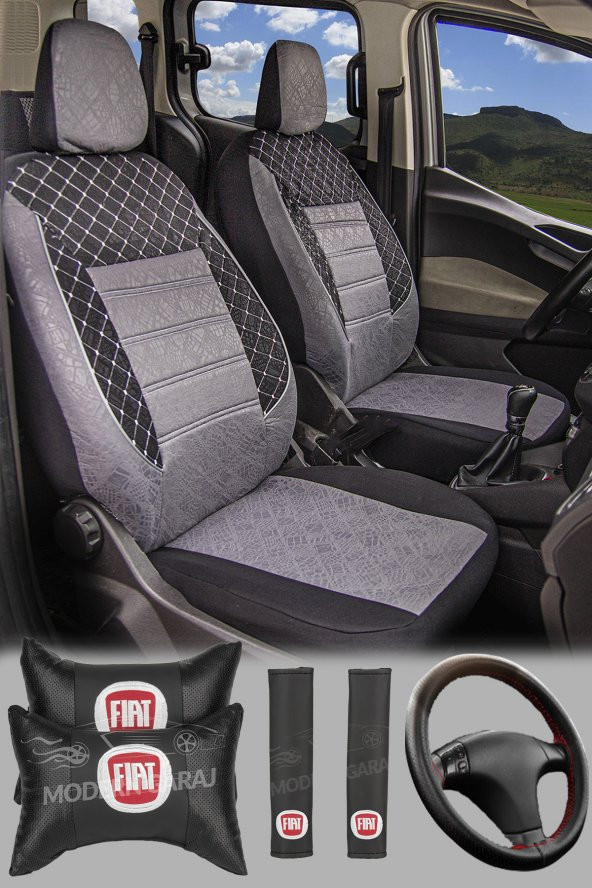Modern Garaj Fiat Albea, Tipo, Linea, Palio, Egea, Tempra Uyumlu Gofrajlı Oto Koltuk Kılıfı Seti