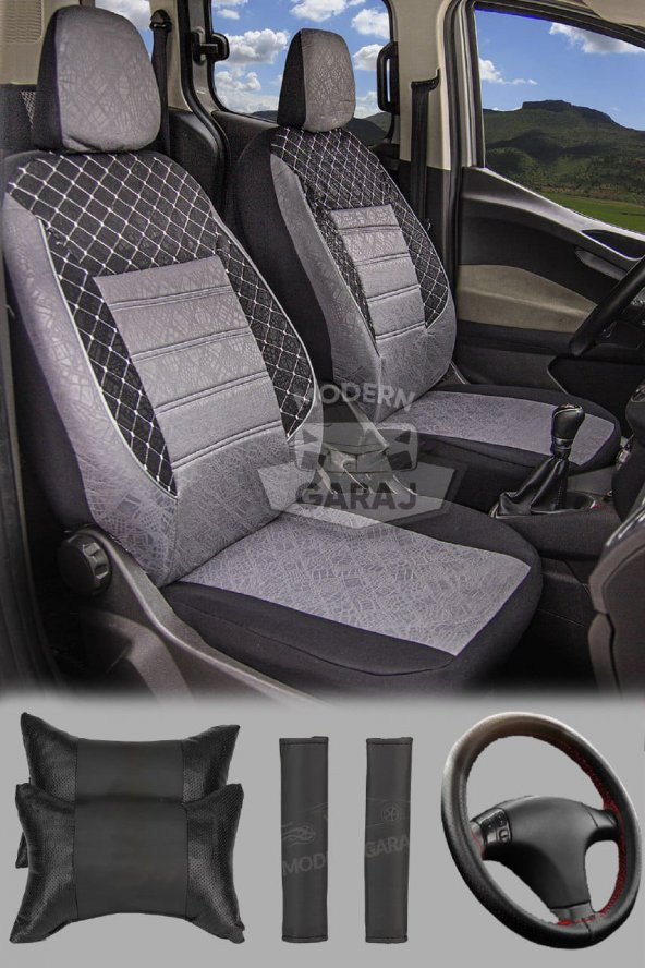 Modern Garaj Seat Leon, İbiza, Cordoba, Toledo Uyumlu Gofrajlı Oto Kılıf Seti - 1