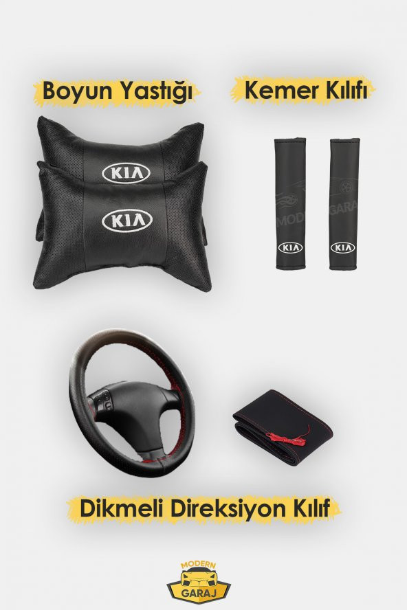 Modern Garaj Kıa Gofrajlı Oto Koltuk Logolu Kılıfı Seti - Resim 5