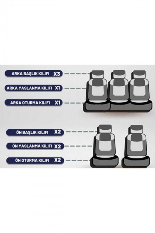 Modern Garaj Citroen C3-C4 Logolu Oto Koltuk Kılıfı Citroen Oto Kılıf - Resim 2