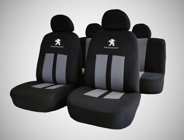 Peugeot Oto Koltuk Kılıfı Pejo Logolu Füme-Siyah Koltuk Kılıfı