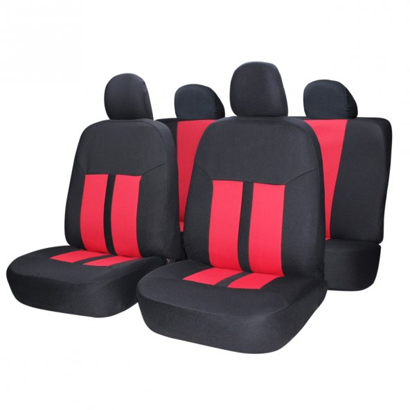 Peugeot Oto Koltuk Kılıfı Pejo Logolu Kırmızı-Siyah Koltuk Kılıfı - Resim 2
