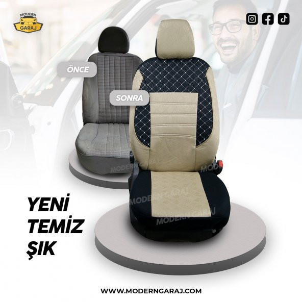 Oto Koltuk Kılıfı Krem Oto Kılıf Universal Kılıf - 2