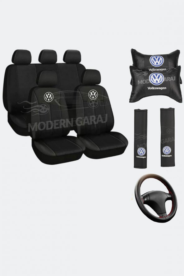 Volkswagen Koltuk Kılıfı Volkswagen Boyun Yastığı Volkswagen Kemer Pedi Dikmeli Direksiyon Kılıfı - 1