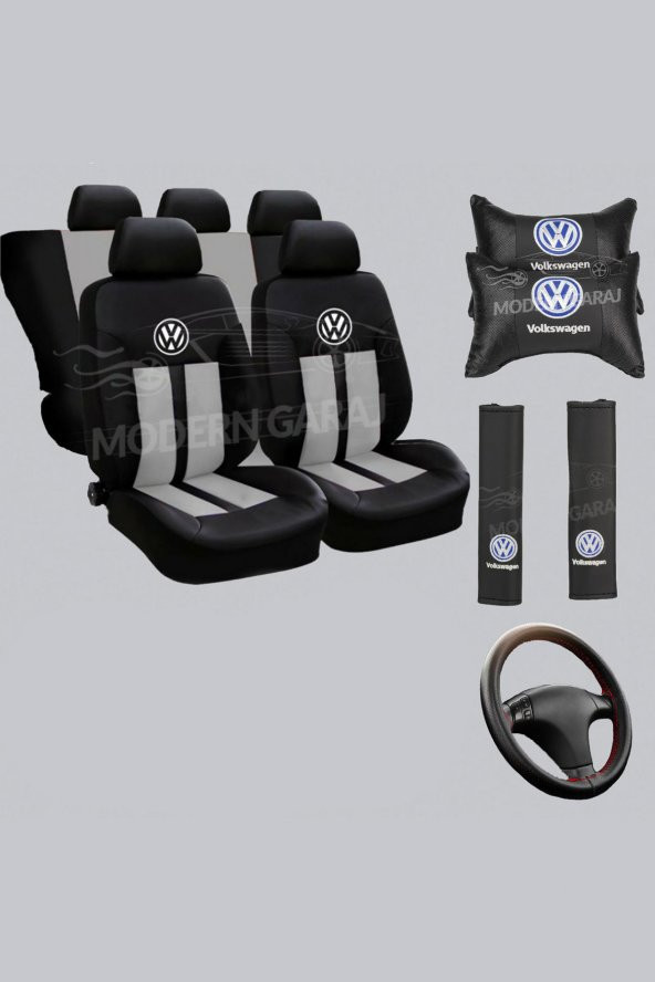 Volkswagen Koltuk Kılıfı Volkswagen Boyun Yastığı Volkswagen Kemer Pedi Dikmeli Direksiyon Kılıfı ürün görseli 1