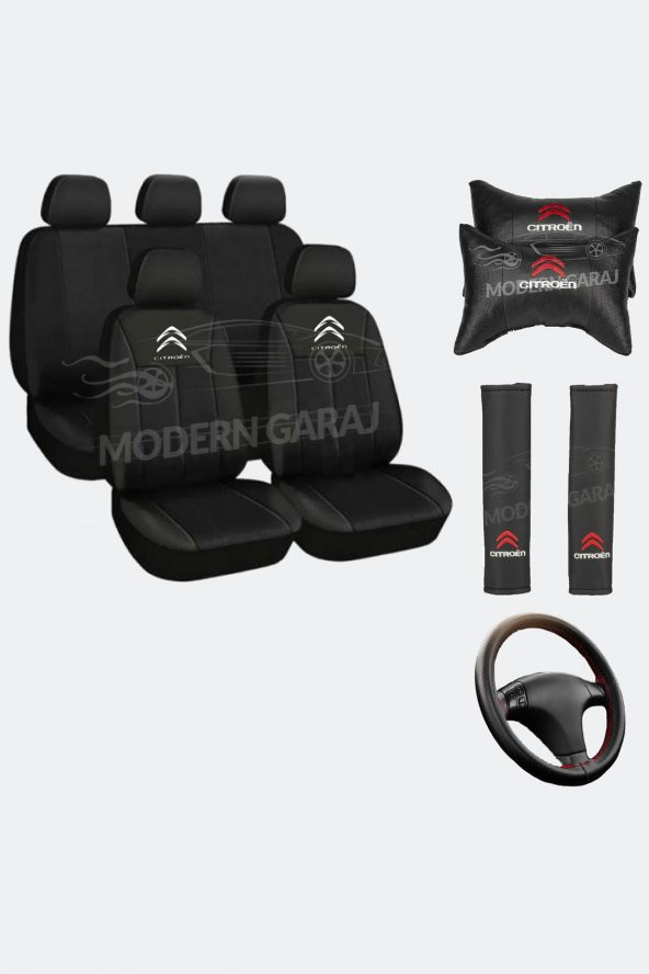Citroen Koltuk Kılıfı Citroen Boyun Yastığı Citroen Kemer Pedi Citroen Dikmeli Direksiyon Kılıfı ürün görseli 1
