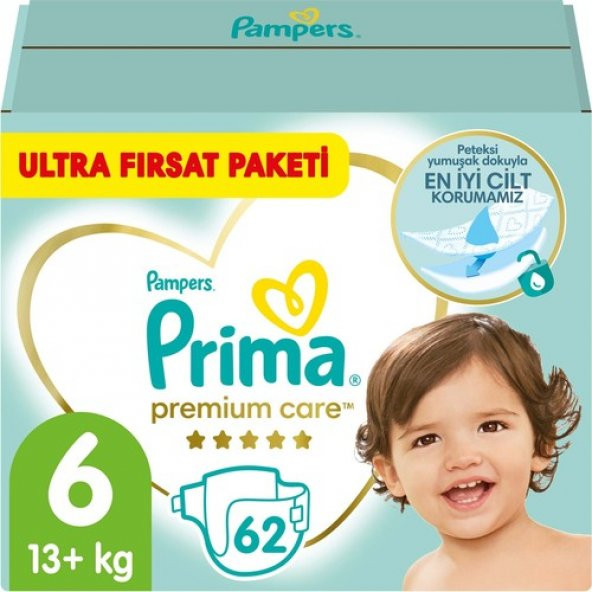 Prima Premium Care Bebek Bezi Fırsat Paketi 6 Beden 62 Adet