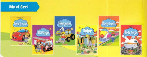 Aktiviteli Boyama Serisi - Mavi (6 Kitap)