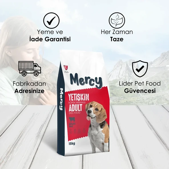 Mercy Biftekli Yetişkin Köpek Maması 15 Kg - 3