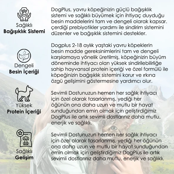 DogPlus Kuzu Etli Pirinçli Yavru Köpek Maması 3 Kg x 2 Adet - 4