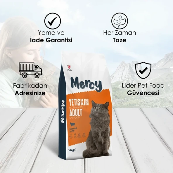 Mercy Kuzu Etli Yetişkin Kedi Maması 10 Kg - 3