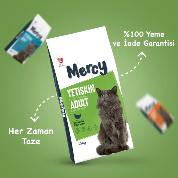 Mercy Tavuklu Yetişkin Kedi Maması 15 Kg - 4