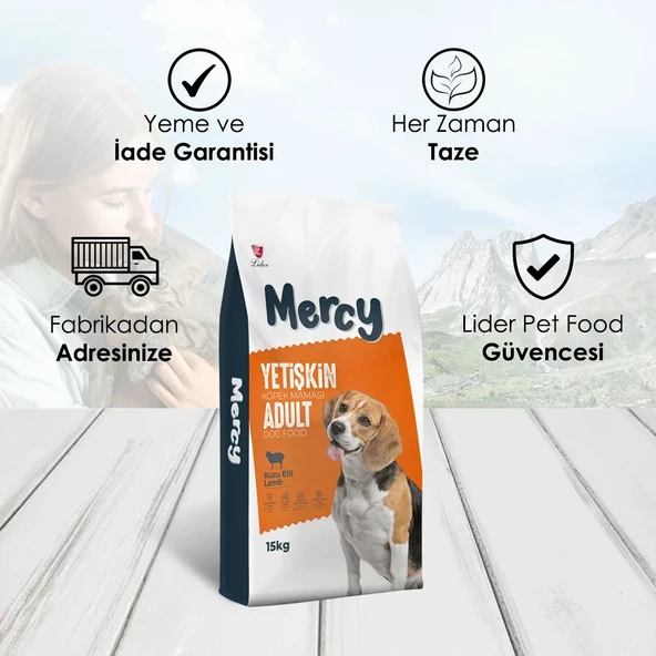 Mercy Kuzu Etli Yetişkin Köpek Maması 15 Kg - 3