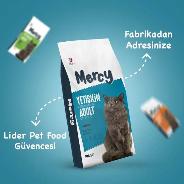 Mercy Somonlu Yetişkin Kedi Maması 10 Kg - 4