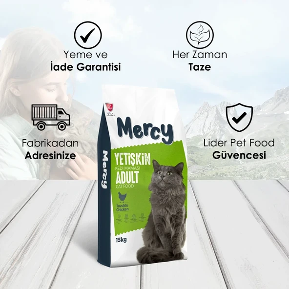 Mercy Tavuklu Yetişkin Kedi Maması 15 Kg - 3