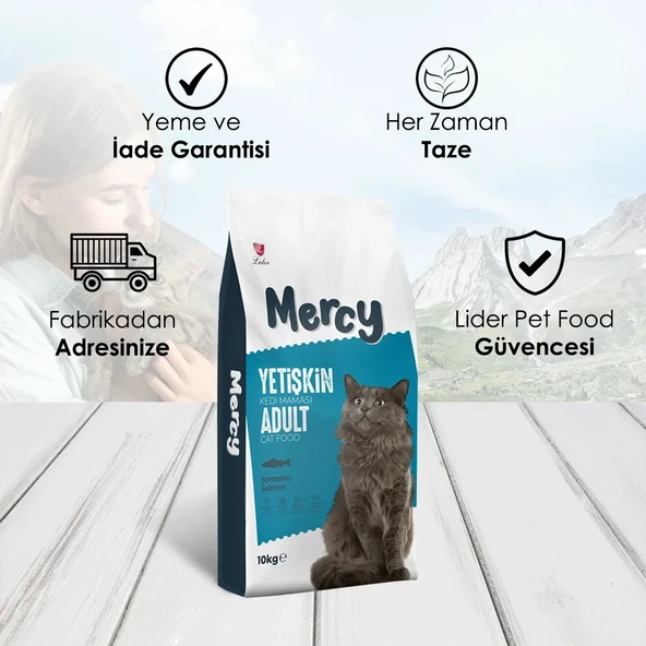 Mercy Somonlu Yetişkin Kedi Maması 10 Kg - 3