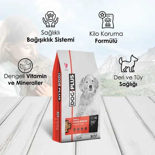 DogPlus Kuzu Etli Pirinçli Yavru Köpek Maması 3 Kg - 3