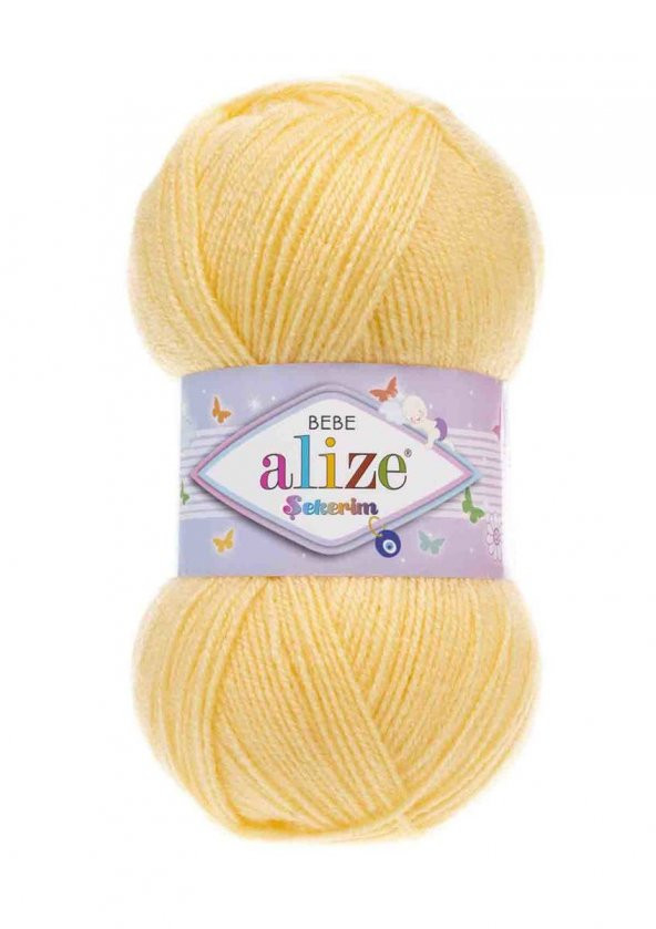 Alize Şekerim Bebe El Örgü İpi Açık Sarı 187