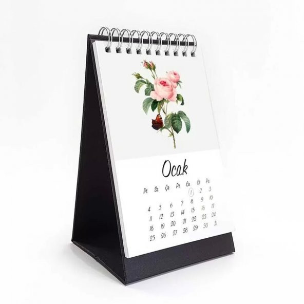 Vintage Çiçekli Masa Takvimi